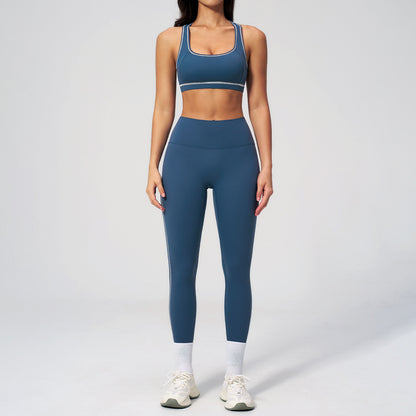 Dames 3-delige yogapakset van geborstelde stof met ritssluiting