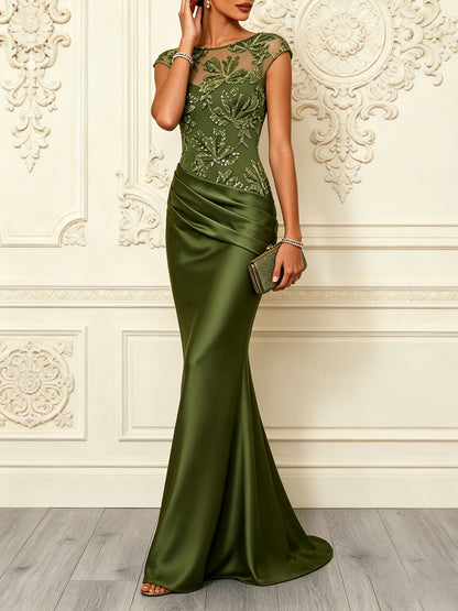 Net fabric embroidered floral deep V backless cocktail dress