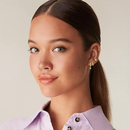 Brass Electroplated Zircon Stud Earrings