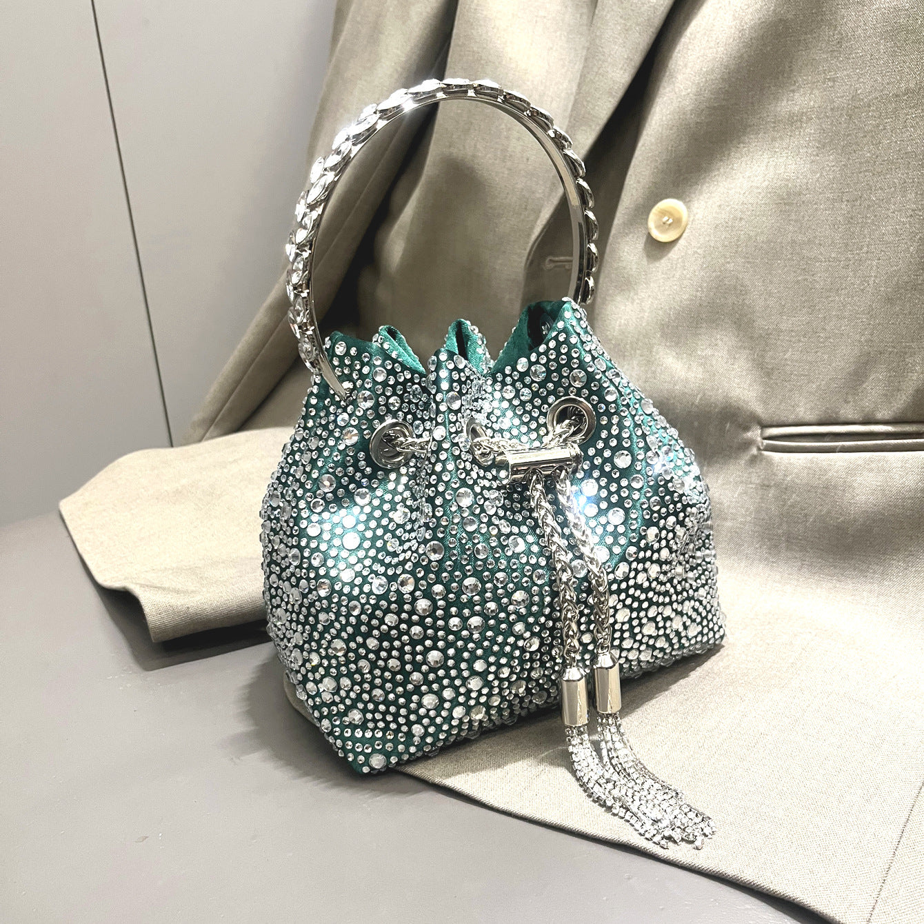 Diamond Crystal Bucket Bag