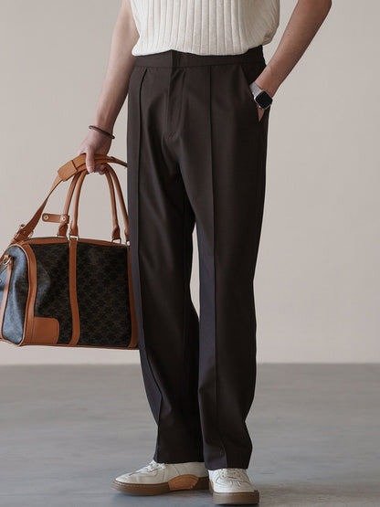 Mens Wool Blend Casual Trousers
