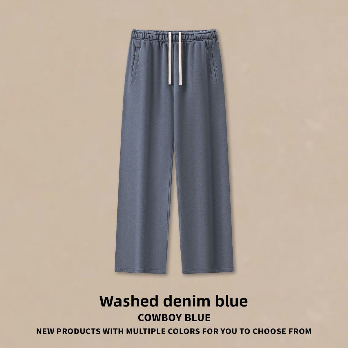 Heavyweight Washed Wide Leg Casual Pants
