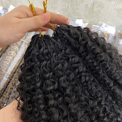 Real Human Hair Crochet Wigs Burmese Curly Extensions