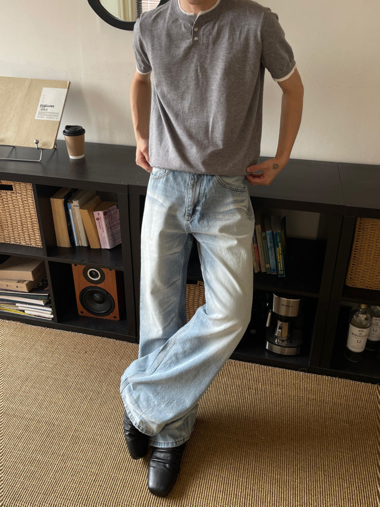 Mens Straight Leg Denim Pants