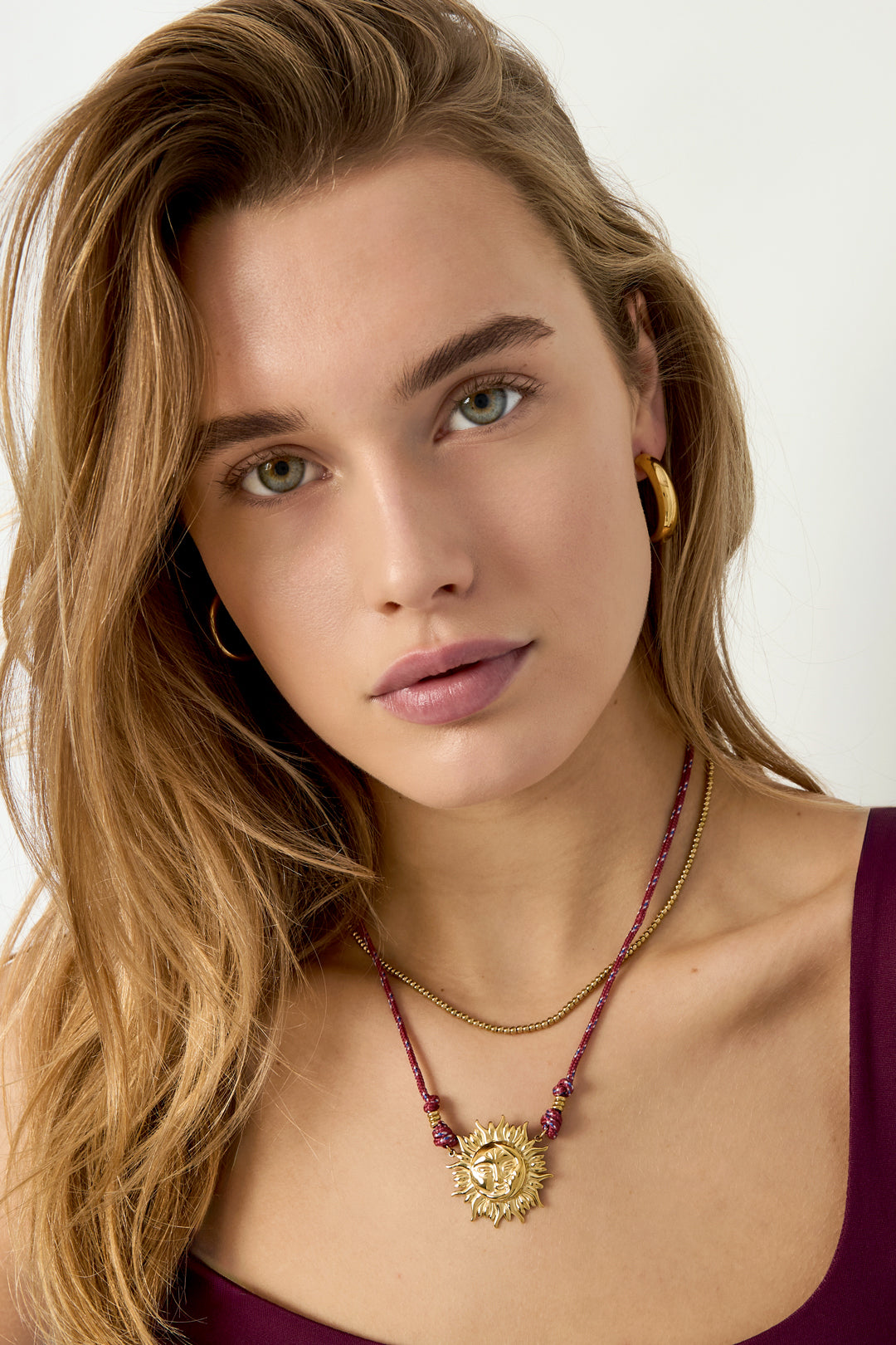 Roestvrijstalen hangerkettingen zon Casual Dagelijks Eenvoudig Serie Dames sieraden