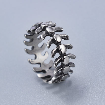 Stainless Steel Dragon Bone Design Retro Ring for Men Women