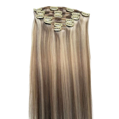 Invisible Clip-On Hair Extensions Real Human Hair