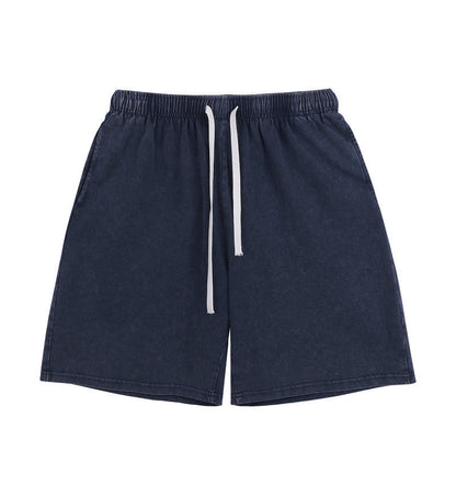 Mens Washed Cotton Wide Leg Shorts