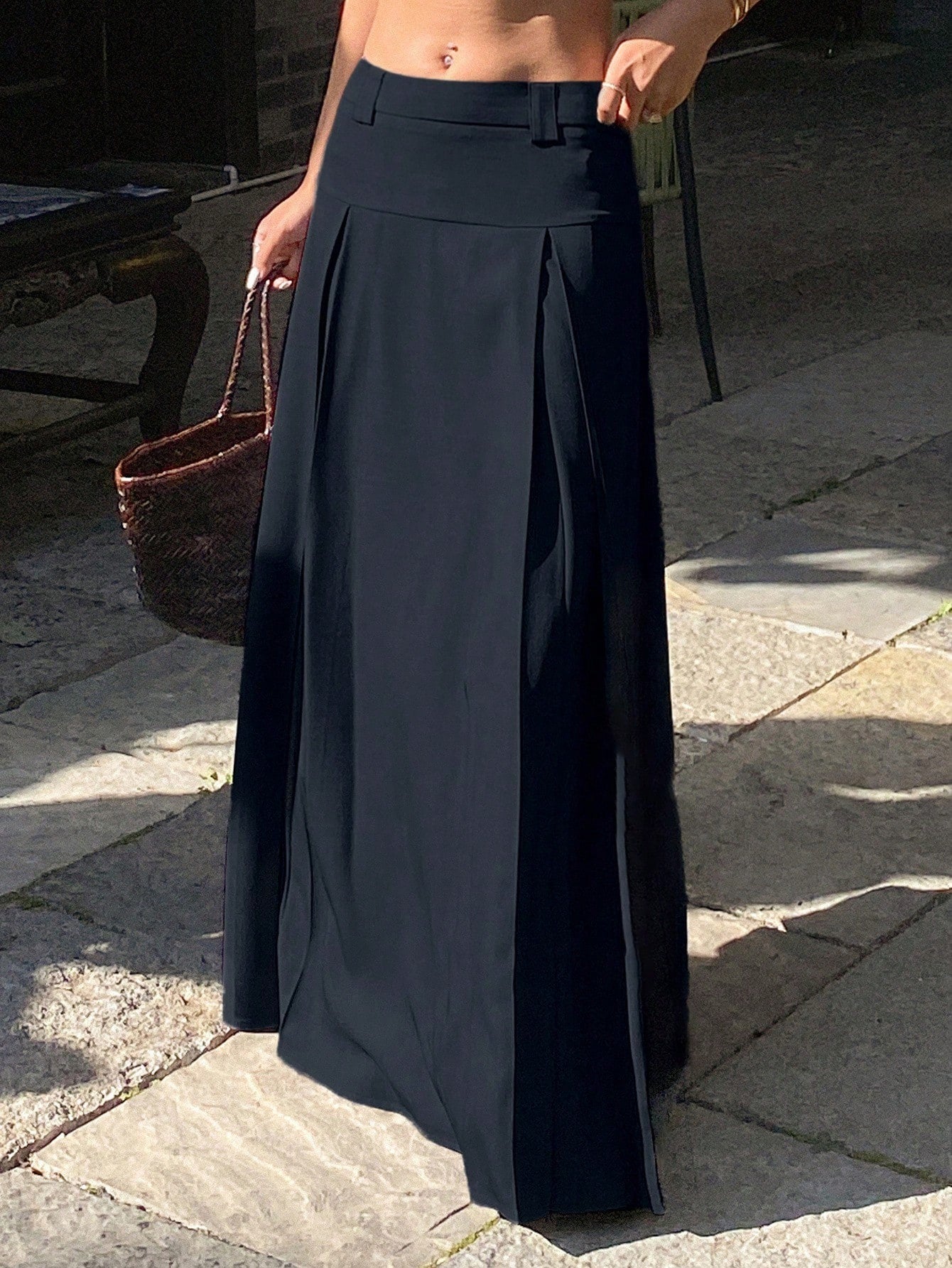 Multifunctionele effen A-lijn lange casual rok