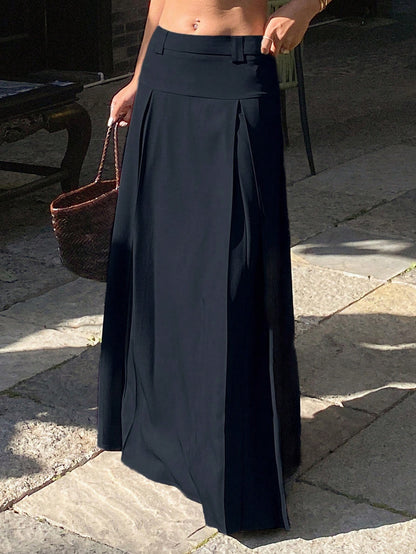 Multifunctionele effen A-lijn lange casual rok