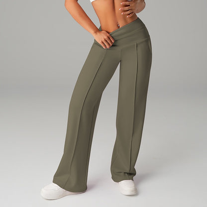 High Waisted Wide Leg Sports Trousers