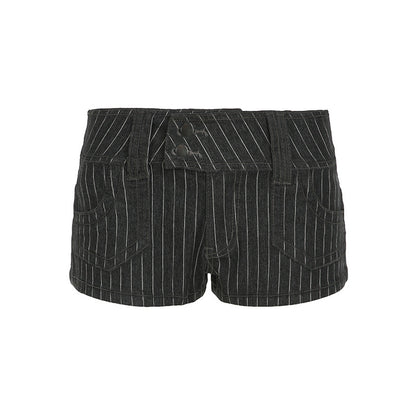 Striped Pocket Denim Shorts
