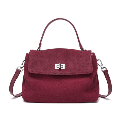 Genuine Leather Suede Crossbody Handbag