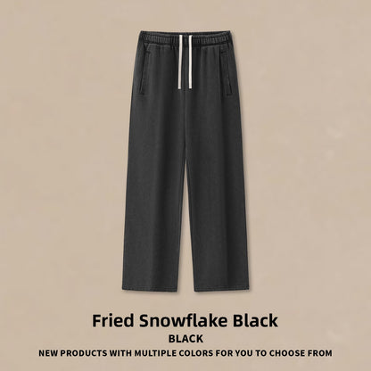 Heavyweight Washed Wide Leg Casual Pants