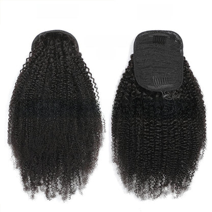 Real hair drawstring ponytail