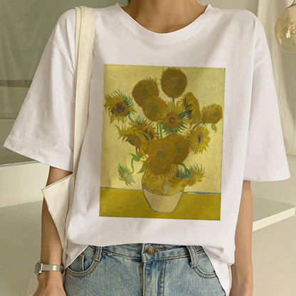Van Gogh T-shirt Kunstschilderij T-shirt Dames