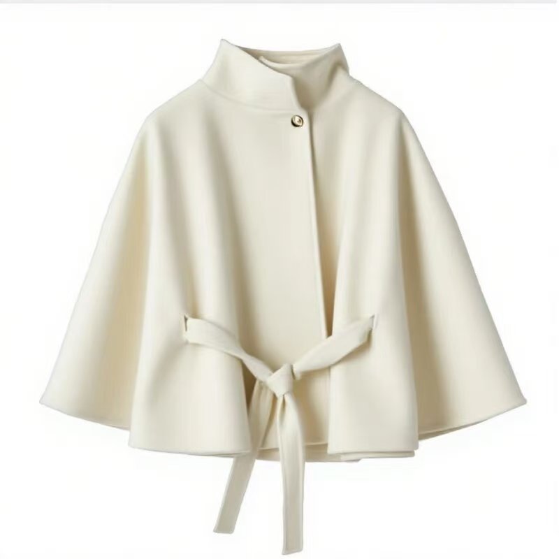 Elegant Womens Wool Blend Belted Coat