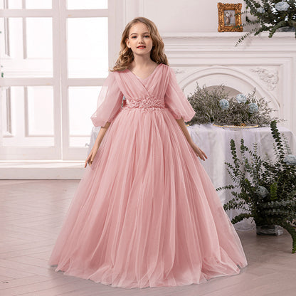 Little Girls Fluffy Princess Dress for Birthday Wedding Party