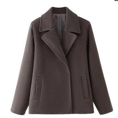 Double Breasted Wool Lapel Coat