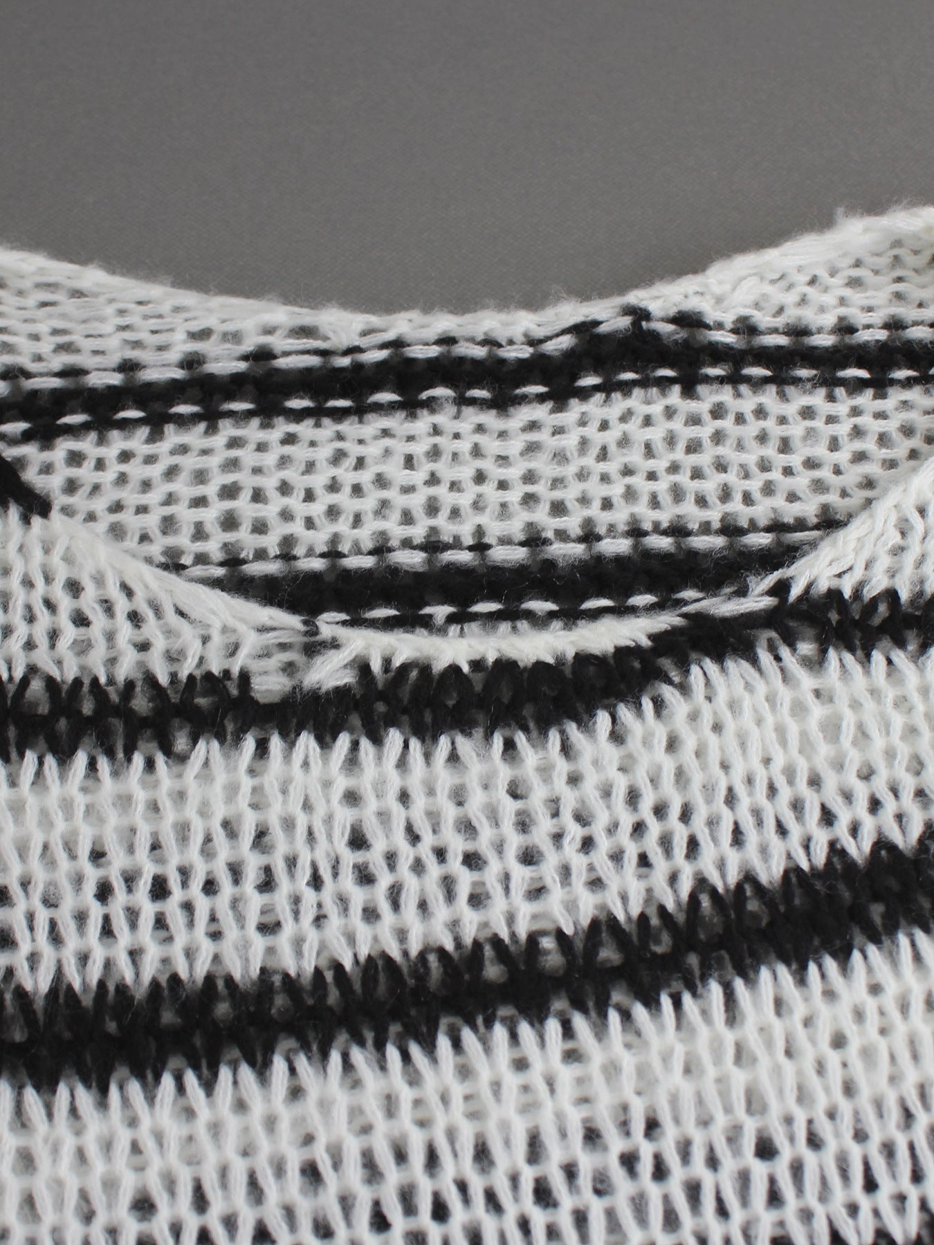 Dames Gebreide Ronde Hals Lange Mouw Gestreepte Trui