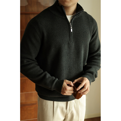 Half-zip turtleneck sweater