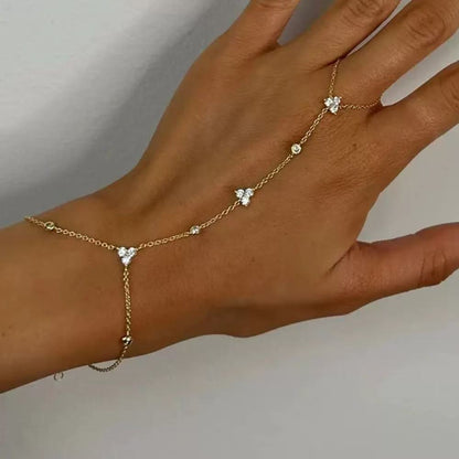 Zirconia Inlaid Rhinestone Adjustable Bracelet