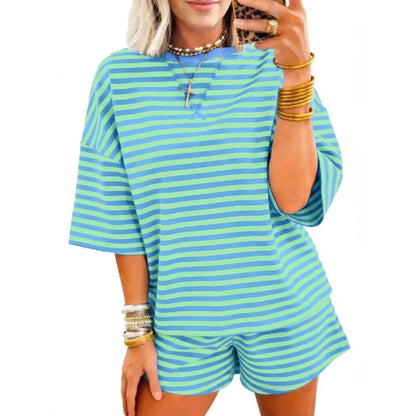 Women's Striped Knit Two-Piece Set
