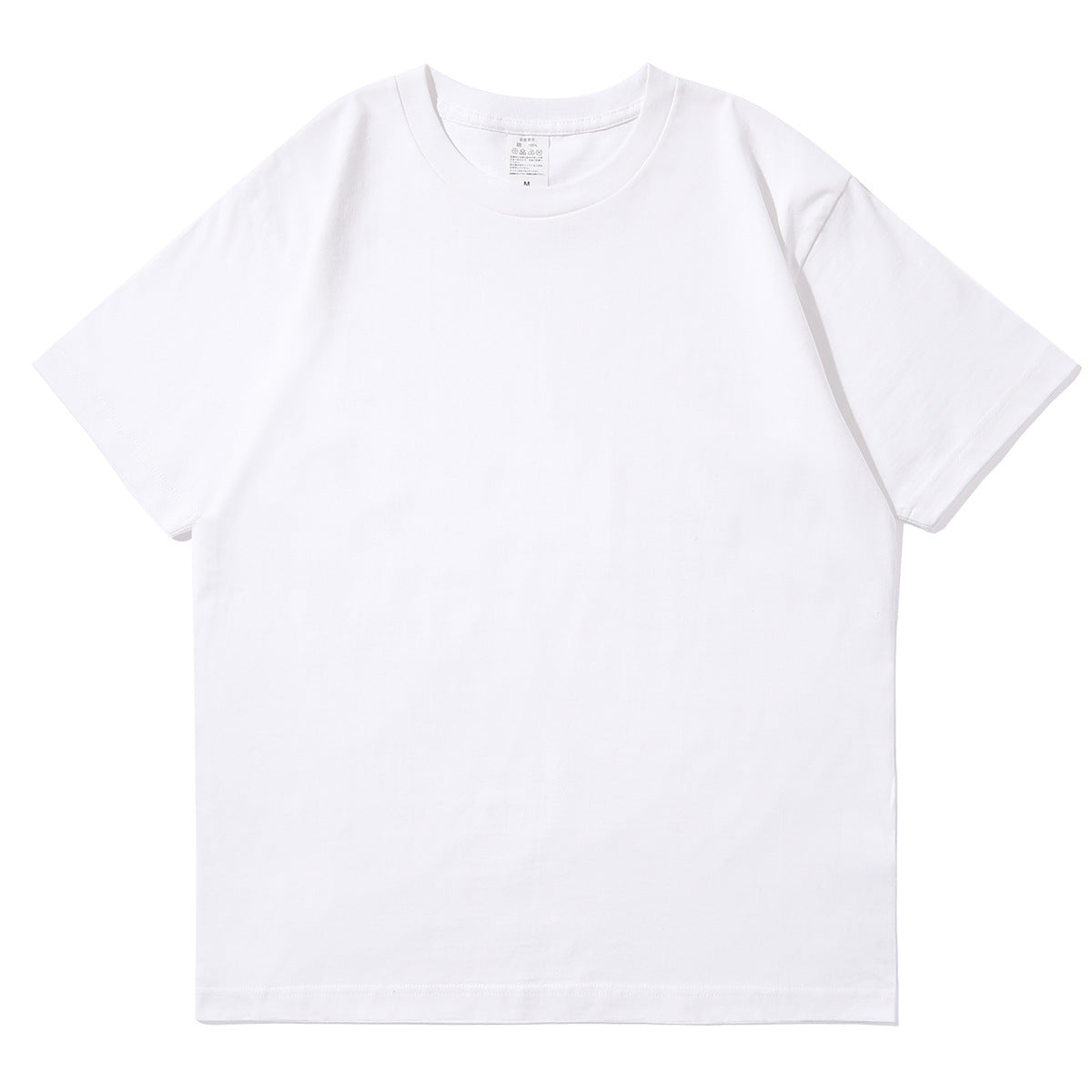 small neckline cotton loose short sleeve solid color bottoming T-shirt