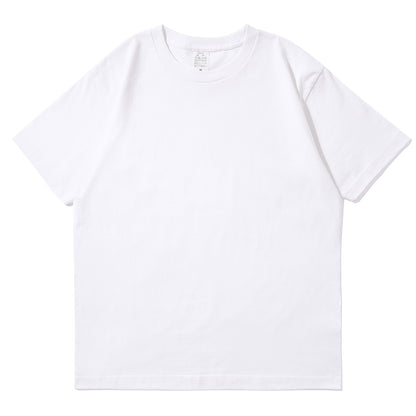small neckline cotton loose short sleeve solid color bottoming T-shirt