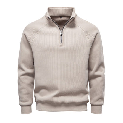 Polo T-shirt voor heren met lange mouwen kraag en knoop of ritssluiting