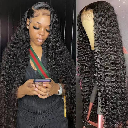 Kinky Curly Lace Front Wig with Bangs