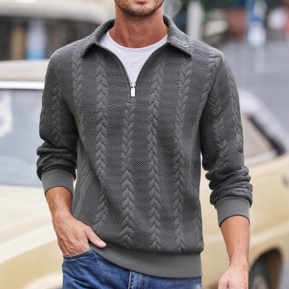 Jacquard Half Zip Sweatshirt