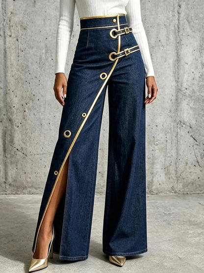 Womens Straight Leg Denim Pants
