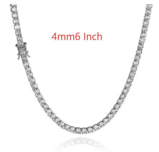 S925 Zilveren Moissanite Enkelrijige Tennisketting Unisex
