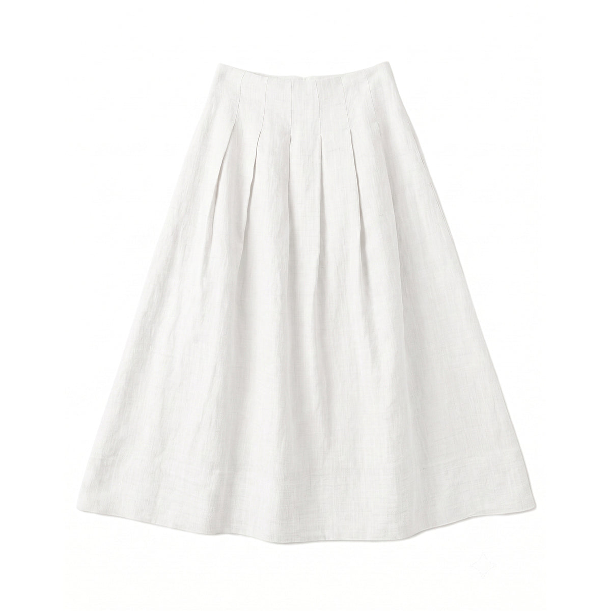 Women's High-Waisted Linen A-Line Pleated Skirt