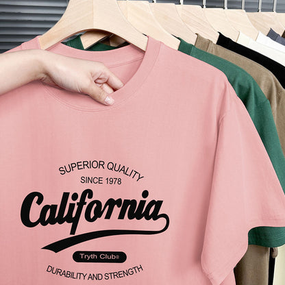 Trendy T-shirt met ronde hals print en korte mouwen