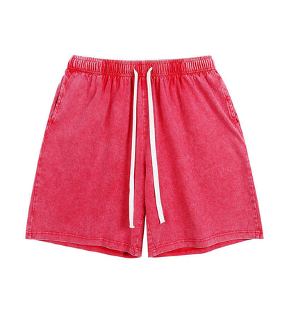Mens Washed Cotton Wide Leg Shorts