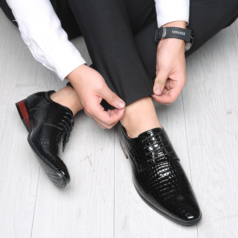 Mens Pointed Toe Leather Shoes British Korean Style