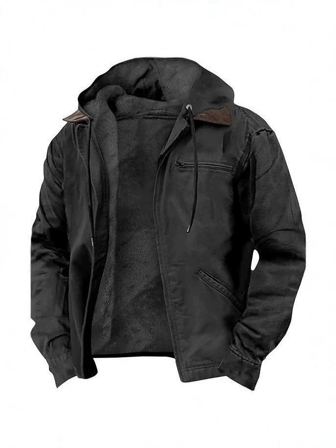 Men's Fleece Lined Hooded Jacket