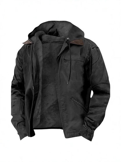 Men's Fleece Lined Hooded Jacket