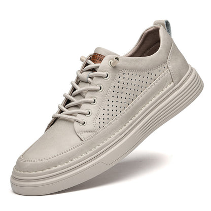 Mens Cowhide Casual Retro Breathable Shoes