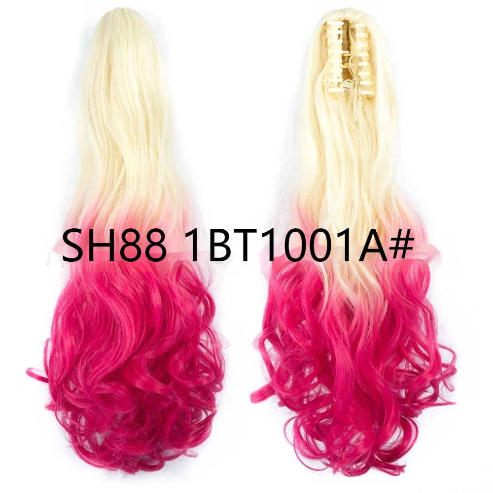 Synthetic Colorful Long Curly Hair Clip Ponytail