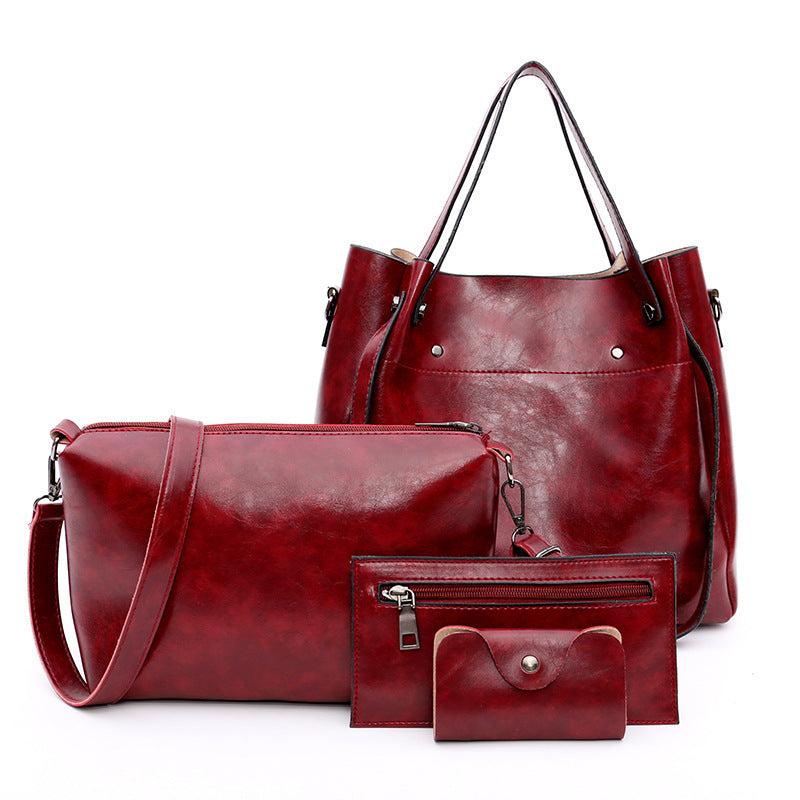 Wooden Handbag Four-Piece Set