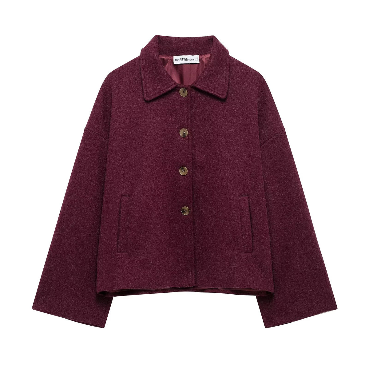 Women's Lapel Collar Wool Blend Jacket