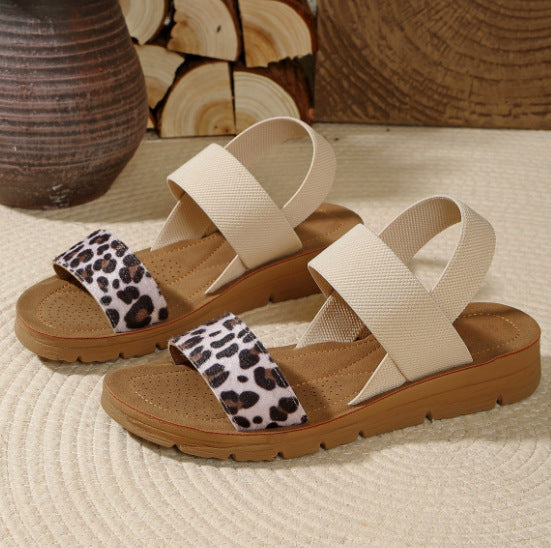Elastic Fabric One-Strap Sandals