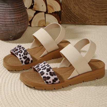 Elastic Fabric One-Strap Sandals