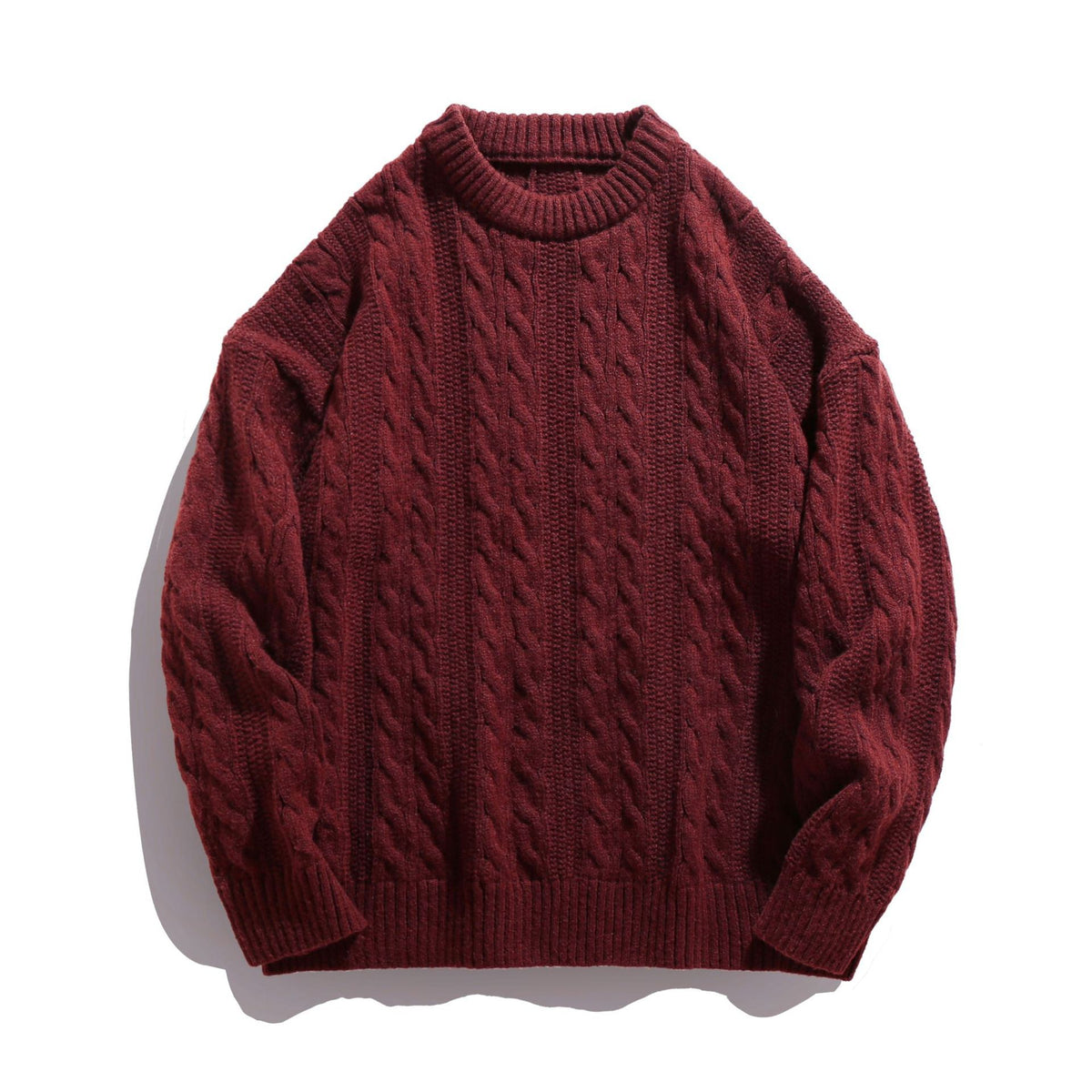 Texture knitted crew-neck sweater