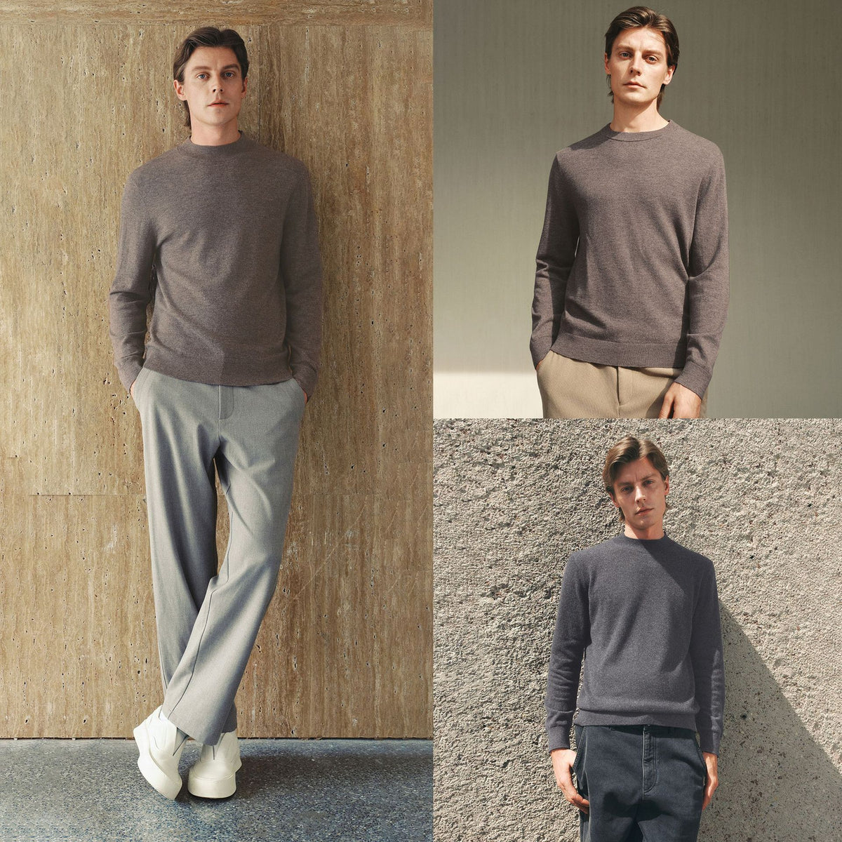 Men's Crew Neck Knit Sweater Long Sleeve