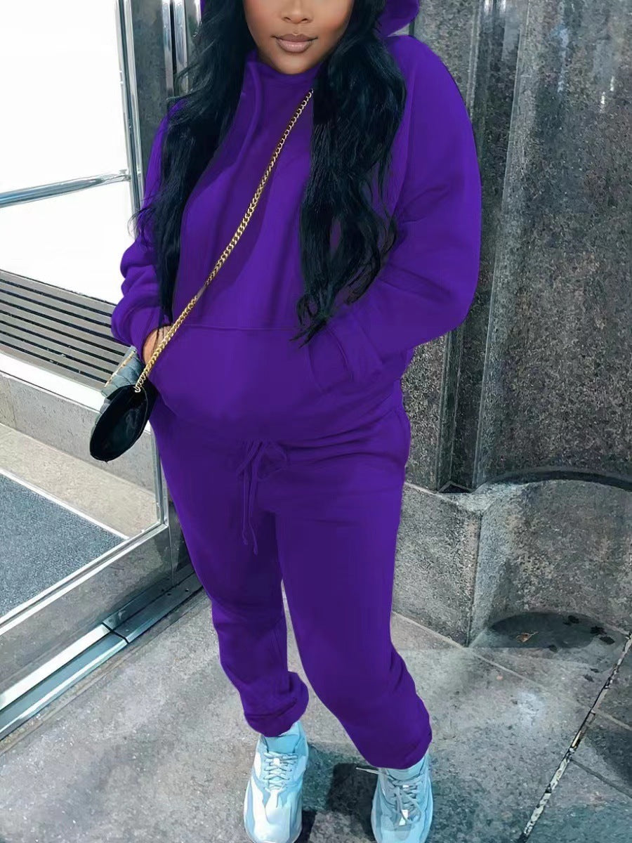 Dames geborstelde tweedelig casual sportpak