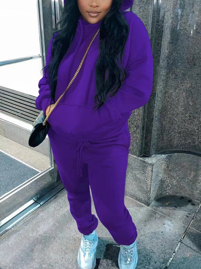 Dames geborstelde tweedelig casual sportpak